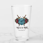 D20 Monogram RPG Trouwherinnering Glas (Voorkant)