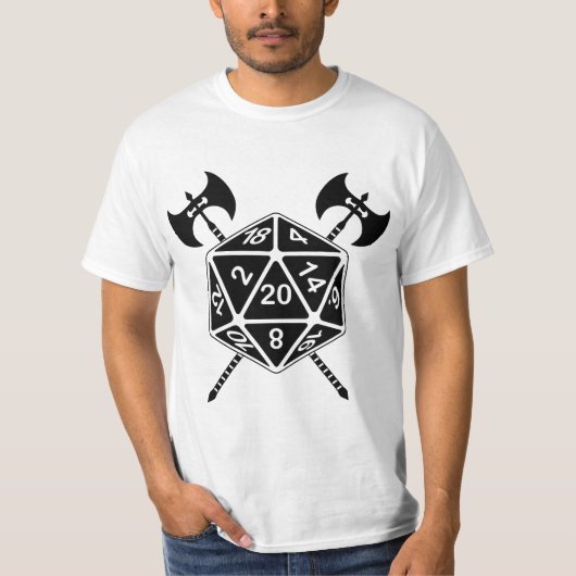 D20-muis met as t-shirt (Voorkant)