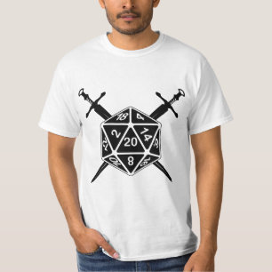 D20-muis met zwaarden t-shirt