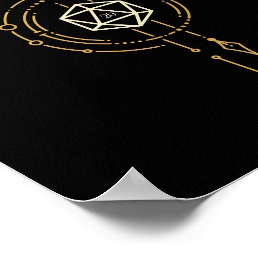 D20-muis van de Ranger Minimalist Tabletop RPG Poster (Hoek)