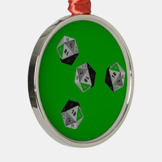 D20-ornament Metalen Ornament (Rechts)