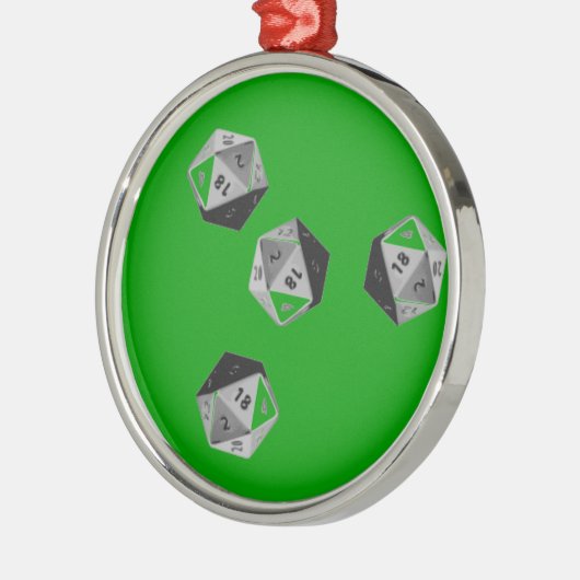 D20-ornament Metalen Ornament (Links)