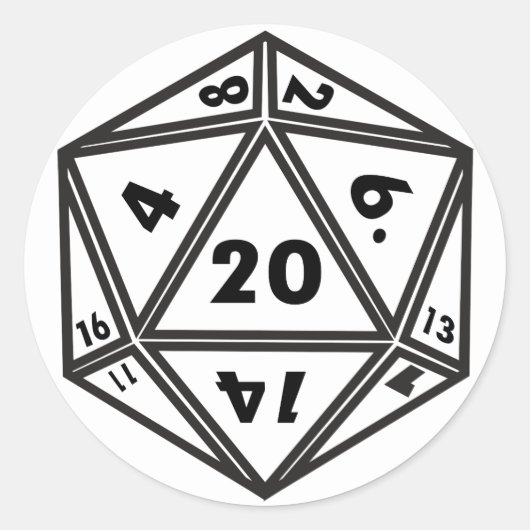 D20 RONDE STICKER (Voorkant)