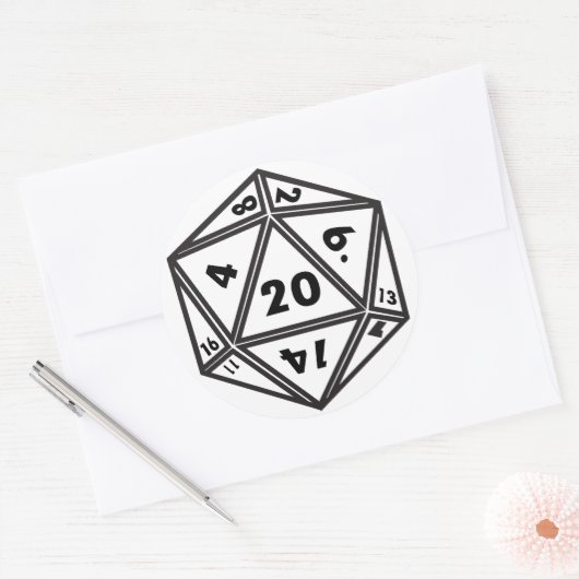 D20 RONDE STICKER (Envelop)