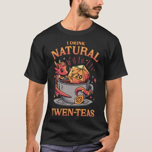 D20 Tea Time - Roleplayer Drink T-shirt (Voorkant)