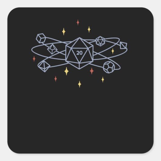 D20 UNIVERSE RPG-ONTWERP VIERKANTE STICKER (Voorkant)