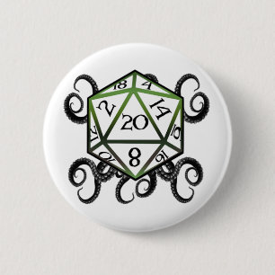 D20 van Cthulhu Ronde Button 5,7 Cm