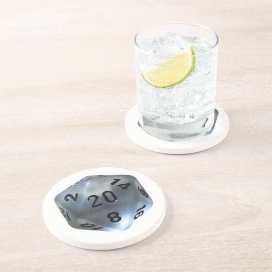 D20 ZANDSTEEN ONDERZETTER (Zijkant)