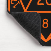 D20 zwart en Oranje Muismat (Hoek)