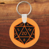 D20 zwart en Oranje Sleutelhanger (Voorkant)