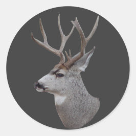 D27 Mule Der Buck Head Ronde Sticker