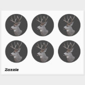 D27 Mule Der Buck Head Ronde Sticker (Vel)