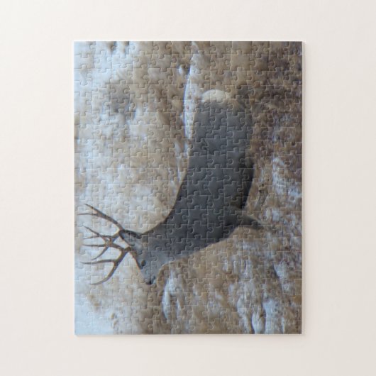 D28 Mule Deer Buck aan de slag Legpuzzel (Verticaal)