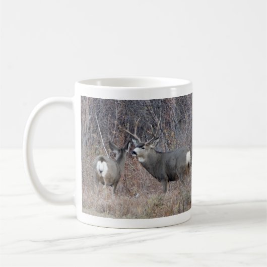 D29 Mule Deer Buck en Doe Koffiemok (Links)