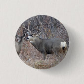 D29 Mule Deer Ronde Button 3,2 Cm (Voorkant)