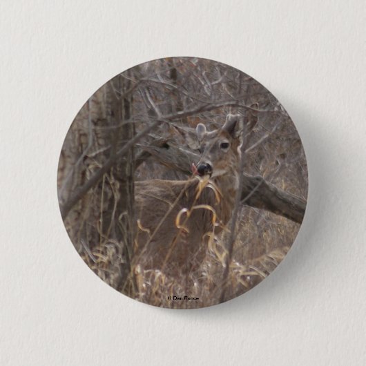 D2 Witstaarthert Ronde Button 5,7 Cm (Voorkant)