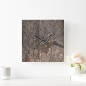 D2 Witstaartslang Deer Spring Buck Vierkante Klok (Huis)