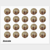 D31 Witstaarthert in het onkruid Ronde Sticker (Vel)