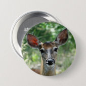 D33 Witte-staarthert Doe-knop Ronde Button 7,6 Cm (Voorkant /achterkant)