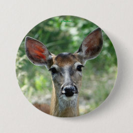 D33 Witte-staarthert Doe-knop Ronde Button 7,6 Cm