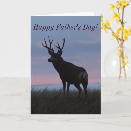 D3 Mule Deer Buck Sunrise Buck Kaart (Gele Bloem)