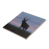 D3 Mule Deer Sunrise Buck Tegeltje (Zijkant)