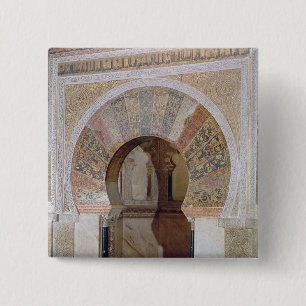 d4:Mezquita: Entrance to the Mihrab, c.786 Vierkante Button 5,1 Cm