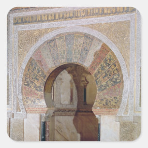 d4:Mezquita: Entrance to the Mihrab, c.786 Vierkante Sticker