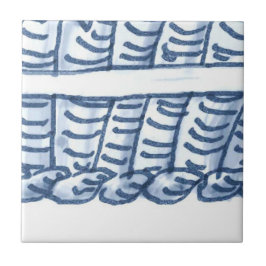 D4 - Muurtapijtschel met delft-mandje - D4 Tegeltje