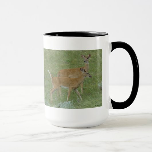 D6 Witstaartslopende Deer Young Bucks Mok (Rechts)
