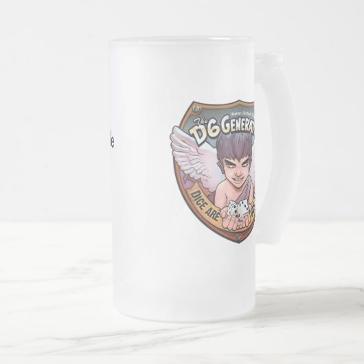 D6G Niet te verschrikkelijke drank - Bevroren Matglas Bierpul (Voorkant rechts)