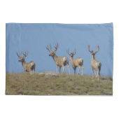 D9 Mule Deer Bokken in Fluwelen Lucht Lijn Kussensloop (Achterkant)