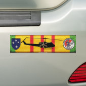 D/1/1st Cav 23rd Inf Div UH-1 Huey on VSM Ribbon Bumpersticker (Op auto)
