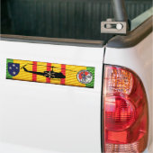 D/1/1st Cav 23rd Inf Div UH-1 Huey on VSM Ribbon Bumpersticker (Op Truck)