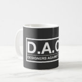 D.A.C.S. Ontwerpers tegen komische scans Koffiemok (Voorkant links)