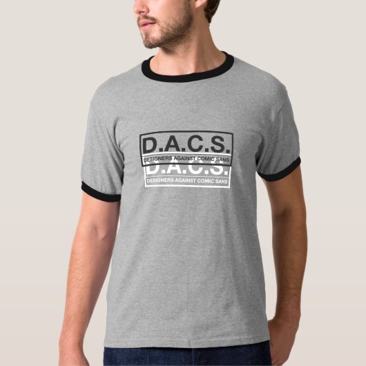D.A.C.S. Ontwerpers tegen komische scans T-shirt (Voorkant)