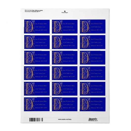 D-Adresetiketten Etiket (Full Sheet)