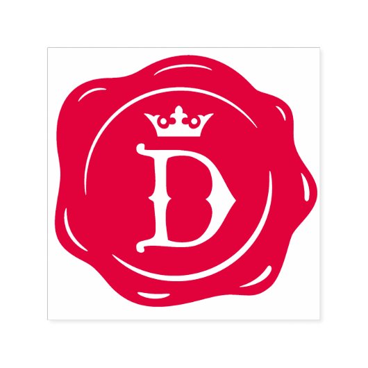 D - Antiek Wax Seal Gotische Kroon Initiaal Letter Zelfinktende Stempel (Design)