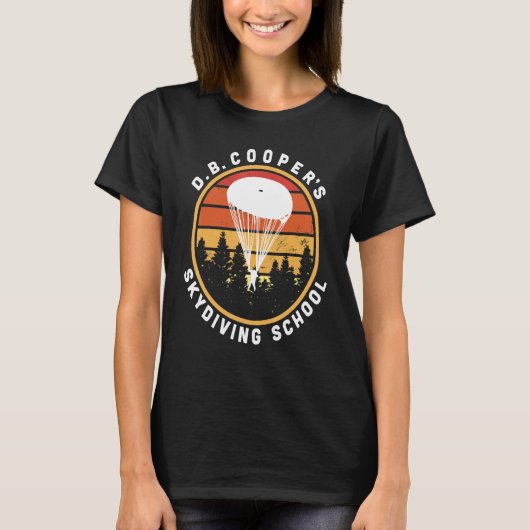 D B Cooper parachuteschool Cryptid stadslegende T-shirt (Voorkant)
