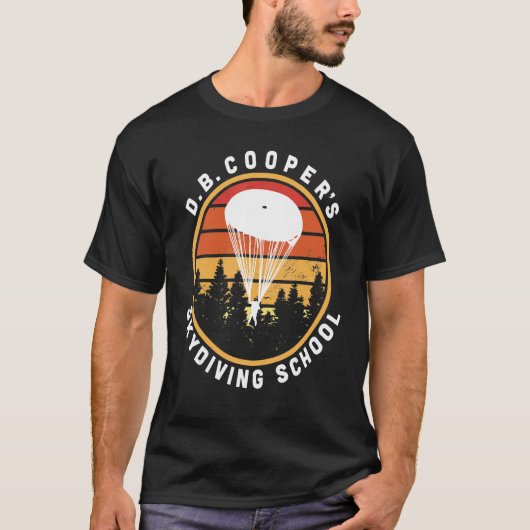 D B  Cooper Skydiving School Cryptid Urban Legend T-shirt (Voorkant)