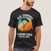D B Cooper Skydiving School Portland Oregon Retro T-shirt (Voorkant)