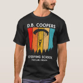 D B Cooper Skydiving School Portland Oregon Retro T-shirt (Voorkant)