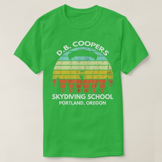 D B Coopers Skydiving School Portland Oregon Funny T-shirt (Design voorkant)