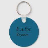 D B Is For Bryson Name Student Kindergarten Sleutelhanger (Voorkant)