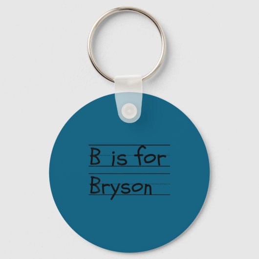 D B Is For Bryson Name Student Kindergarten Sleutelhanger (Voorkant)