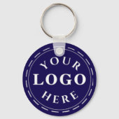D Blue Logo Aluminium Circle Sleutelhanger met QR- (Voorkant)