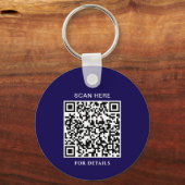 D Blue Logo Aluminium Circle Sleutelhanger met QR- (Achterkant)