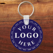 D Blue Logo Aluminium Circle Sleutelhanger met QR- (Voorkant)