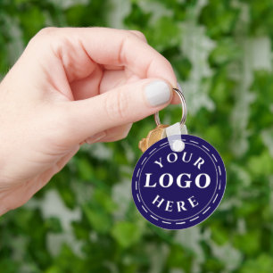 D Blue Logo Aluminium Circle Sleutelhanger met QR-