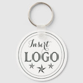 D Blue Logo Aluminium Circle Sleutelhanger met QR- (Voorkant)